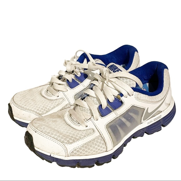 Nike Shoes - Nike Womens Dual Fusion White Blue Low Top Running Sneaker Size 9.5
